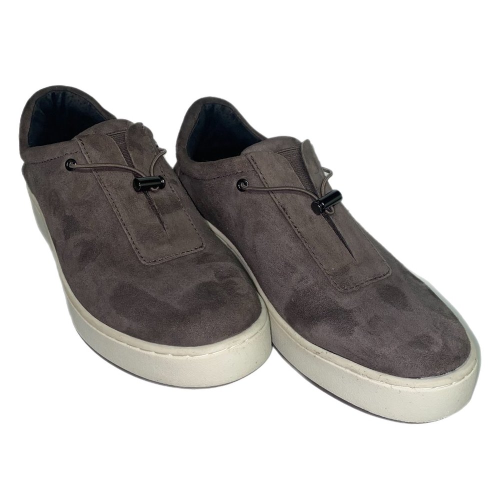 Donald Pliner Camo-KS Smokey Gray Suede Toggle Platform Slip On Sneakers Women10